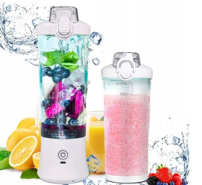 BLENDER SHAKER TURYSTYCZNY DIODY LED USB-C AKUMULATOR 600ML BEZPRZEWODOWY zdjęcie 1