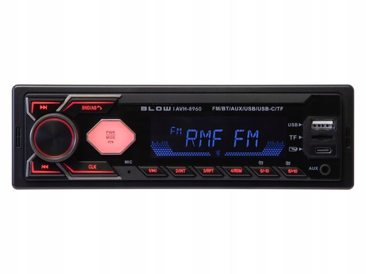 RADIO SAMOCHODOWE BLUETOOTH 1-DIN RDS USB-C AUX RCA SD MP3 LCD zdjęcie 13