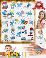 Duży Zestaw Mega Tatuaży zmywalnych - Smerfy