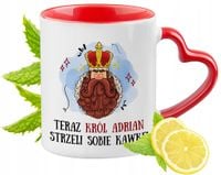 Dla Adriana Kubek Czerwony Z Uszkiem W Kształcie Serca Na Prezent