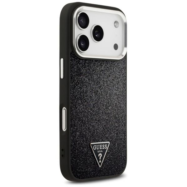 Etui Guess Glitter Triangle Logo MagSafedo iPhone 17 Pro czarny zdjęcie 4