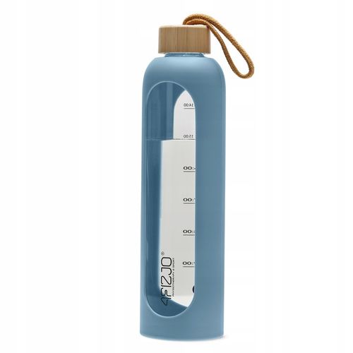 BUTELKA SZKLANA NA WODĘ MOTYWACYJNA SZCZELNA MIARKA SILIKONOWE ETUI 4FIZJO na Arena.pl