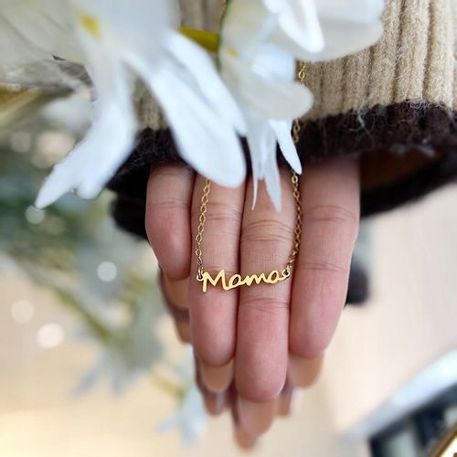 Naszyjnik stal nierdzewna mama złoty n387 na Arena.pl