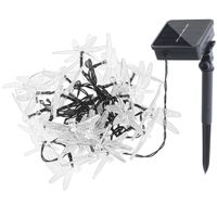 Lampki Ogrodowe Solarne Ważki 6,5M 30Led Ciepły Biały