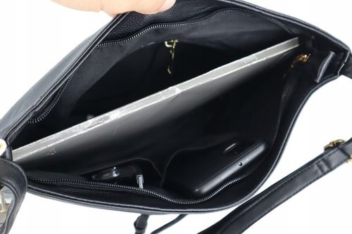 Torebka damska listonoszka klasyczna miękka z długim paskiem pikowana na Arena.pl