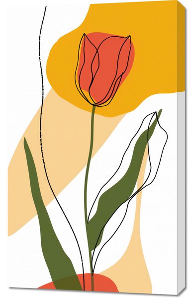 Obraz 60x100cm Przerysowany Tulipan zdjęcie 1