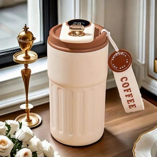 KUBEK TERMICZNY TERMOS BIDON NA KAWĘ HERBATĘ Z USTNIKIEM WYŚWIETLACZ 450ML na Arena.pl