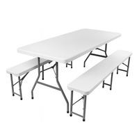 składany zestaw kateringowy, turystyczny  stół + 2 ławki 70x180 cm sc11