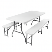 składany zestaw kateringowy, turystyczny  stół + 2 ławki 70x180 cm sc11