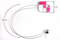 Upinacz dekoracyjny z magnesem biały/różowy