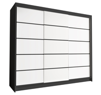 Szafa przesuwna DAVOS VII 250cm - garderoba- CZARNY/BIAŁY