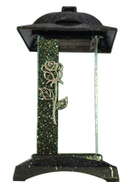 Znicz szklany kapliczka z srebrną różą