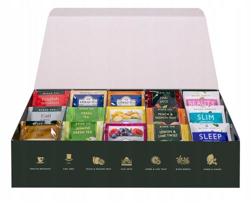 AHMAD Tea Discovery Set 90 torebek 15 smaków czarnych zielonych owoców na Arena.pl