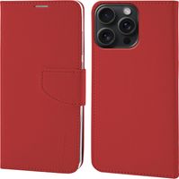 Etui portfel iPhone 15 Pro czerwone skórzane z klapką Newtop