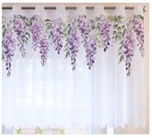 ZAZDROSTKA ZAZDROSKA piękna firana kuchenna WISTERIA kwiaty druk 150x70
