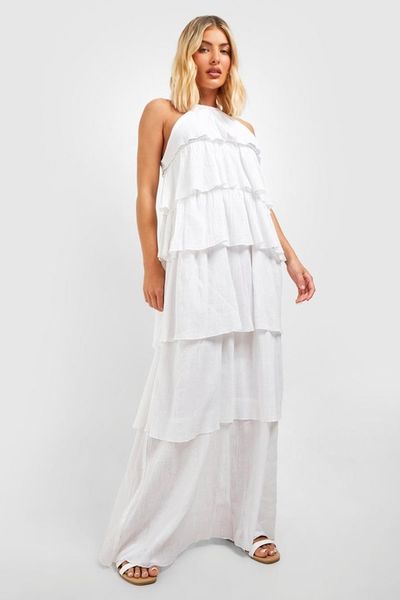 BOOHOO MAXI SUKIENKA FALBAN WIĄZANIE BOHO Z1T NG2__L zdjęcie 3