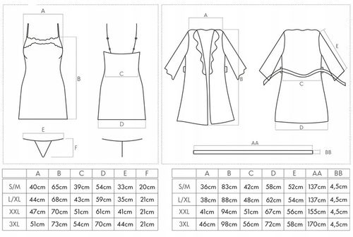 Szlafrok + koszulka nocna + stringi L/XL fioletowy na Arena.pl