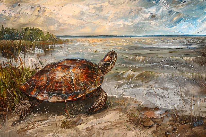 Plakat 30x20cm Nadmorski Żółw zdjęcie 1