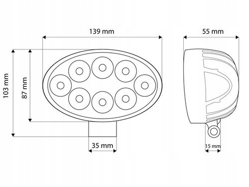 Reflektor roboczy halogen 8-led 24W 1800lm 12V 24V na Arena.pl