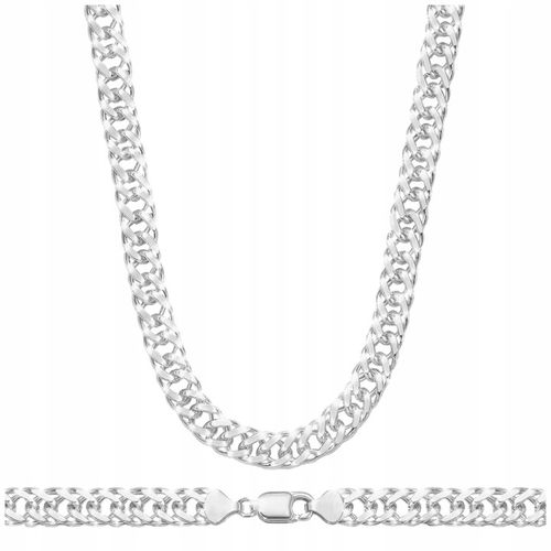 Łańcuszek Srebrny Męski Rombo 50 cm Podwójna Pancerka Pełny Mocny Łańcuch na Arena.pl