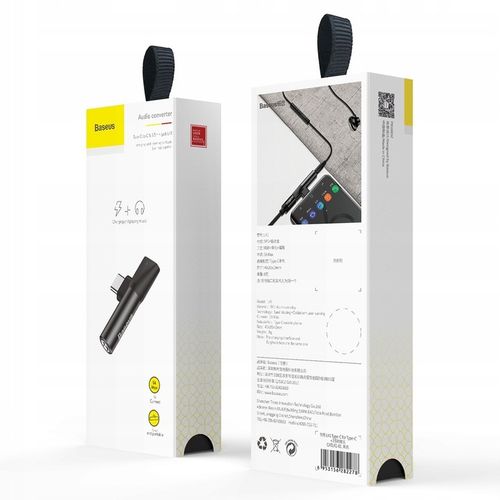 BASEUS ADAPTER PRZEJŚCIÓWKA AUDIO USB-C 1A TYP-C - MINI JACK 3.5MM AUX na Arena.pl