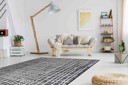 RUG/LU/VINEA/LINES/BLACK+CREAM/80x150 na Arena.pl