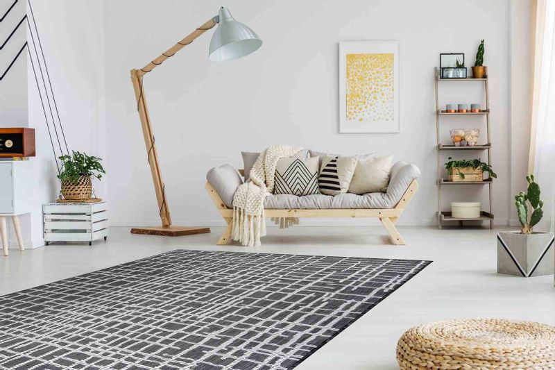 RUG/LU/VINEA/LINES/BLACK+CREAM/80x150 zdjęcie 2