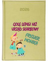 KALENDARZ A5 2026 DZIENNY KSIĄŻKOWY Z NADRUKIEM DLA FRYZJERKI + IMIĘ