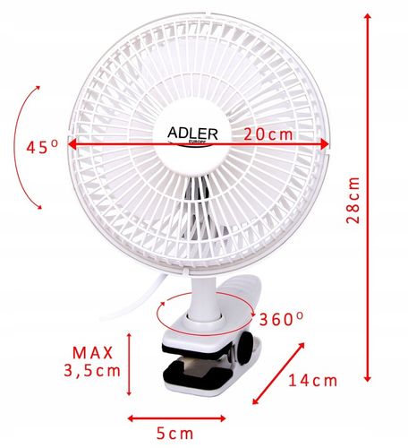WENTYLATOR WIATRAK BIURKOWY na KLIPS 2 TRYBY MOCNY Z MOCOWANIEM na Arena.pl