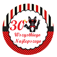 Opłatek na tort Urodziny Pies Piesek Whisky Drink Okazjonalny 18 30 40 50