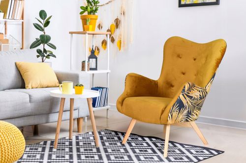 Fotel skandynawski uszak Luna Print Duo Family meble do biblioteki czytelni na Arena.pl