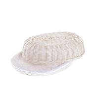 Wiklinowy Wybielany Chlebak z Obszyciem 39x28 H13 cm