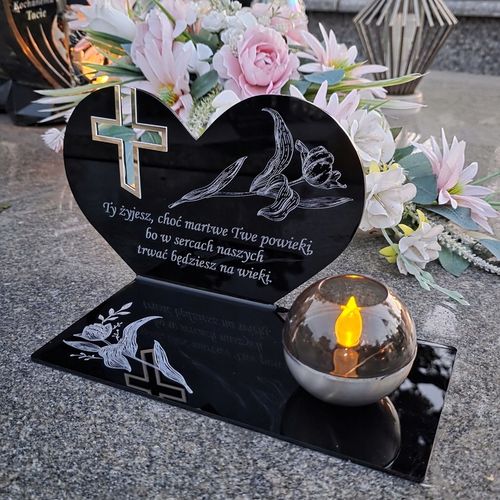 SOLARNY ZNICZ Led Statuetka NA CMENTARZ GRÓB DUŻA Lampka Led z Grawerem na Arena.pl
