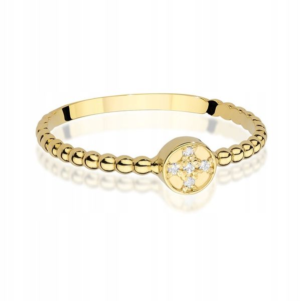 ZŁOTY PIERŚCIONEK pr. 333 Kulkowy i Cyrkonie r.9 zdjęcie 2