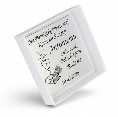 Medalik Komunijny Łańcuszek Srebrny Matka Boska do Komunii Chrztu Srebro na Arena.pl