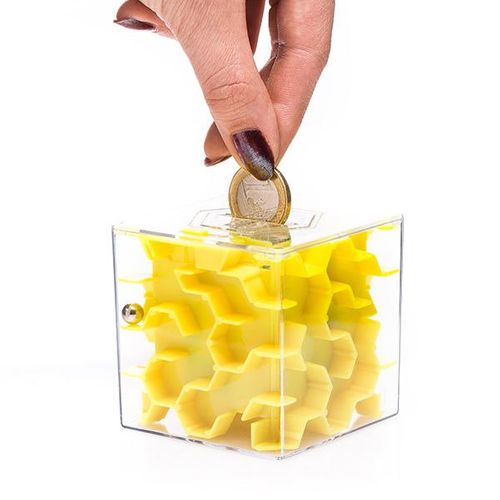 Mini skarbonka labirynt - żółta na Arena.pl