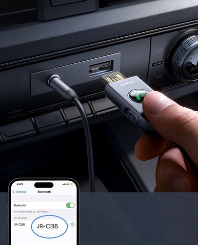 BEZPRZEWODOWY ODBIORNIK TRANSMITER BLUETOOTH DO AUTA USB AUX - JOYROOM na Arena.pl