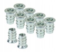 100x Mufa M6x 15 dwugwintowa wkręcana z kołnierzem wpustka wkręt do