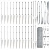 Ogrodzenie z słupkami Srebrny 0.8 x 50 m Stal pokryta PCV