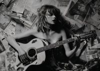 Plakat 70x50cm Młoda Gitarzystka