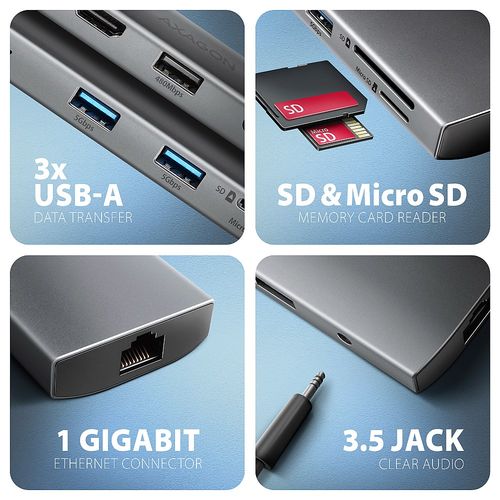 AXAGON Multi port USB-C 5Gbps hub | HMC-8HLSA na Arena.pl