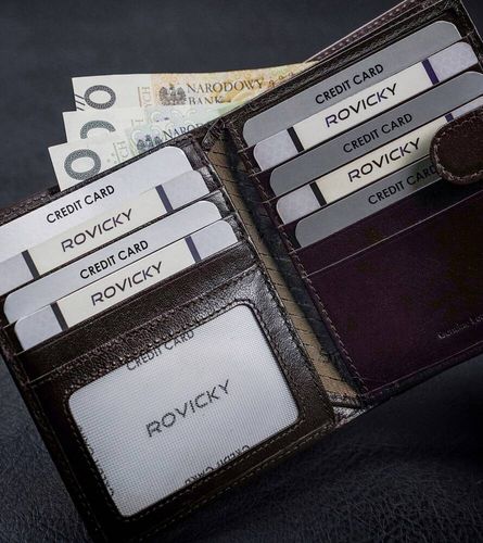 elegancki portfel męski ze skóry naturalnej - rovicky na Arena.pl