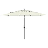 Emaga 3-poziomowy parasol na aluminiowym słupku, piaskowy, 3,5 m