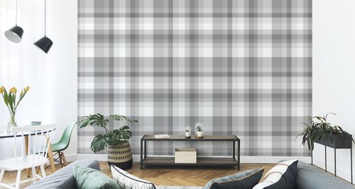 Tapeta Stylowa Krata w Kolorze Szarym na Arena.pl