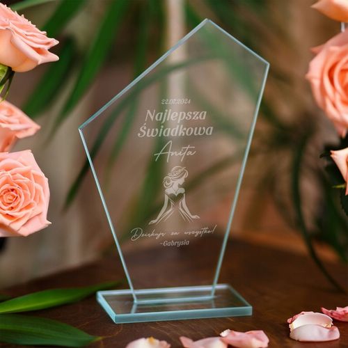 PODZIĘKOWANIA DLA ŚWIADKOWEJ STATUETKA SZKLANA PREZENT DLA ŚWIADKOWEJ ŚLUB na Arena.pl