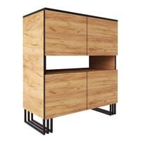 REGAŁ KOMODA LOFT KLARA 90 DĄB CRAFT ZŁOTY nogi metal salon, biuro