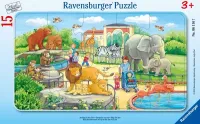 Puzzle ramkowe 15 elementów. Wycieczka do Zoo