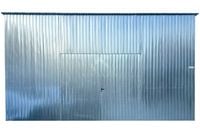 Garaż blaszany Hala 7x8m Brama dwuskrzydłowa Ocynk Dach spad w przód NB374