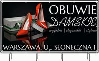 BANER REKLAMOWY 130x80cm projekt w cenie oczkowany OBUWIE DAMSKIE