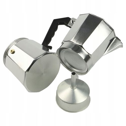 KAWIARKA ALUMINIOWA 450 ml 9 filiżanek SREBRNA DO KAWY + GRATIS na Arena.pl